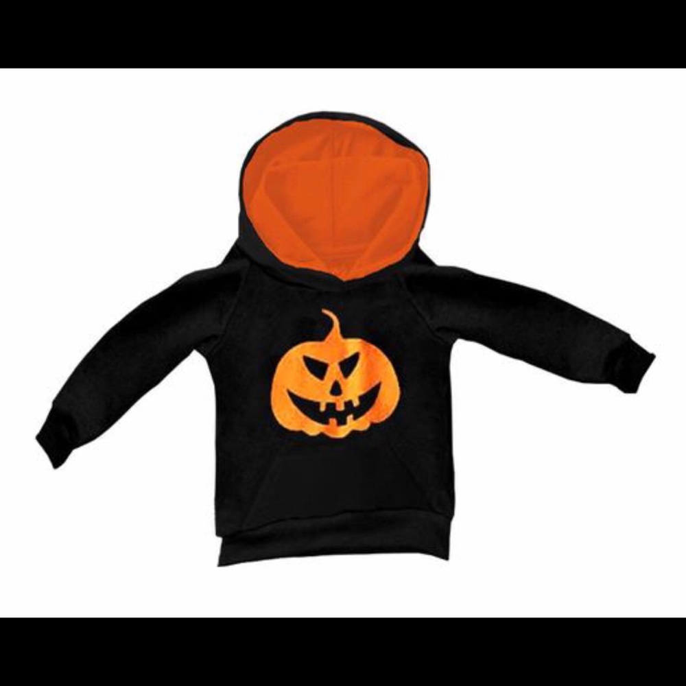 Black Orange Pumpkin Face Hoodie